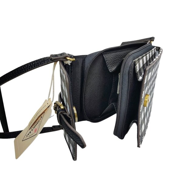St. John’s Bay Black Gingham Crossbody Phone Bag Adjustable Strap NWT - Picture 3 of 10